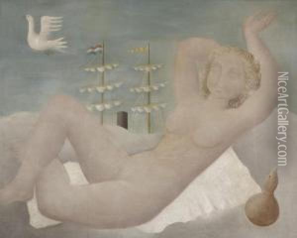 Reclining Nude Oil Painting - Tinus, Van Doorn Jnr.