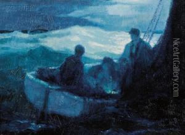 Sailing Under... Oil Painting - George Elmer Browne
