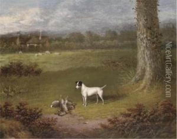 Venture, A Prize Fox Terrier Oil Painting - William Eddowes Turner