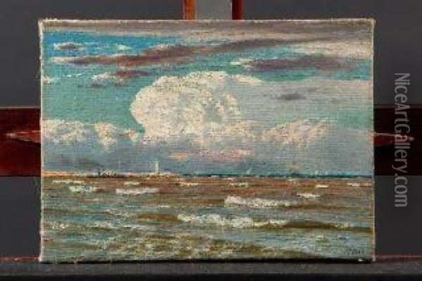 Mare In Burrasca Oil Painting - Salvador Abril y Blasco