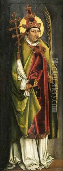 Bildnis Eines Heiligen Papste Oil Painting - Leonhard Beck