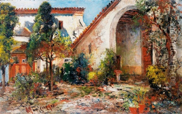 Cortijo Andaluz Oil Painting - Jose Montenegro Cappell