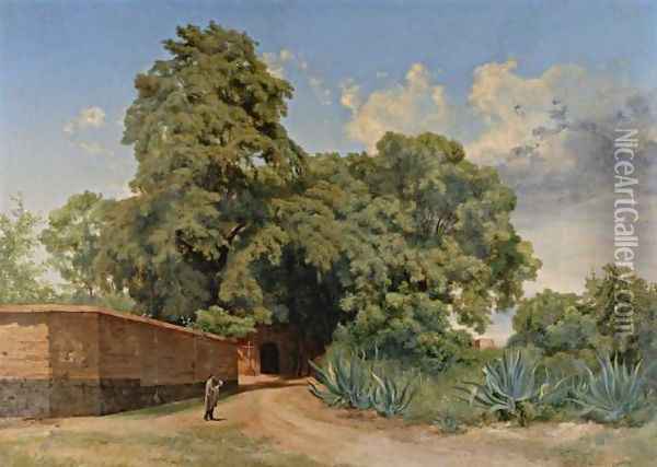 San Sebastian Chimalistac Oil Painting - Jose Maria Velasco