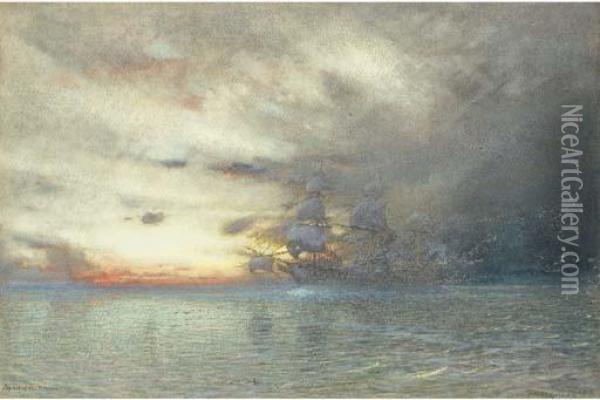 The Spirit Of The Storm Oil Painting - Albert Goodwin
