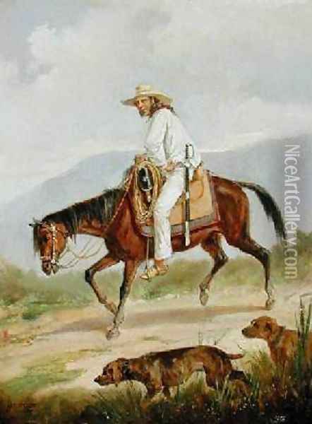 Walking the Dogs Oil Painting - Victor Patricio de Landaluze