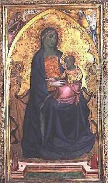 Madonna and Child Enthroned Oil Painting - Francesco, da Volterra Neri