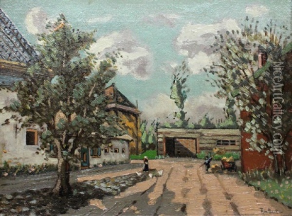 Village Scene Oil Painting - Theodore Emile Achille