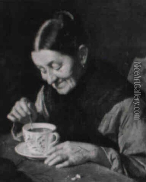 Gemutliches Kaffeestundchen Oil Painting - Gustav Bregenzer