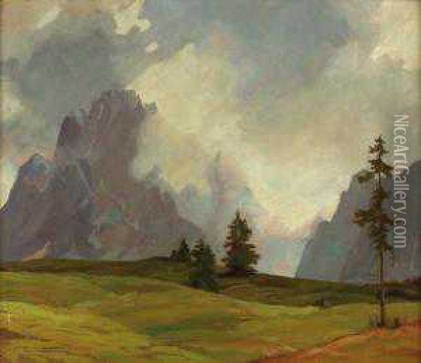 Gebirgslandschaft Oil Painting - Theodor Franz Zimmermann