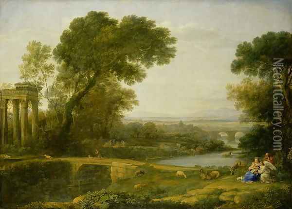 The Rest on the Flight into Egypt Oil Painting - Claude Lorrain (Gellee)