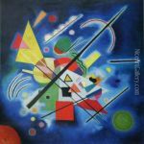 Composition In Blue Oil Painting - Wassily Kandinsky