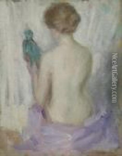 Nude Holding A Doll Oil Painting - Edmund William Greacen