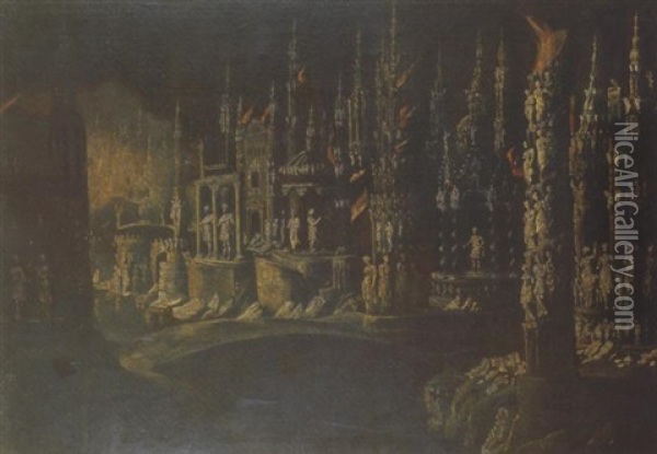 Incendio Di Troia Oil Painting - Francois de Nome