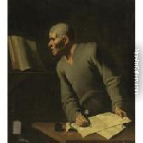 Portrait Of A Scholar Oil Painting - Bartolomeo Passante