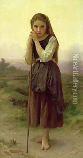 A Little Shepherdess 1891 Oil Painting - William-Adolphe Bouguereau