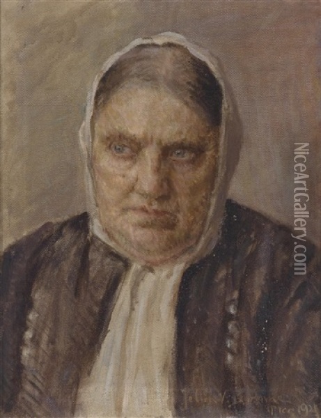 Bildnis Einer Alten Dame Oil Painting - Vlacho Bukovac