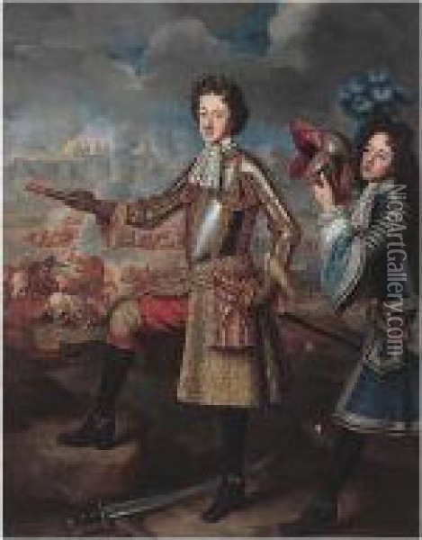 Portrait Of Maximilian Ii 
Emmanuel (1662-1726), Elector Of Bavaria, At The Siege Of Belgrade Oil Painting - Henri Gascard