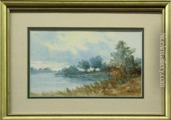Riverside Oil Painting - Clarence E. Braley