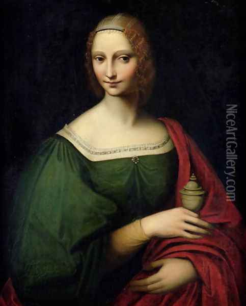 Portrait of a Lady as the Magdalen Oil Painting - Gianpietrino Ricci Or Pedrini