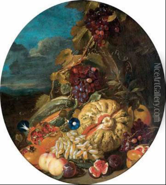 Natura Morta Di Frutta Oil Painting - Giovanni Paolo Castelli Spadino