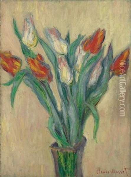 Vase De Tulipes Oil Painting - Claude Monet