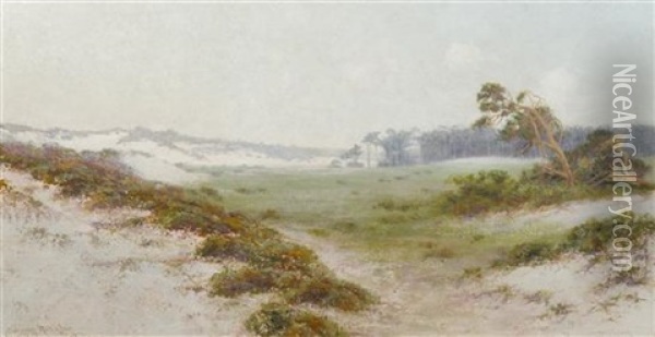 The Sand Dunes, A Misty Morning, Monterey Oil Painting - Charles Dorman Robinson