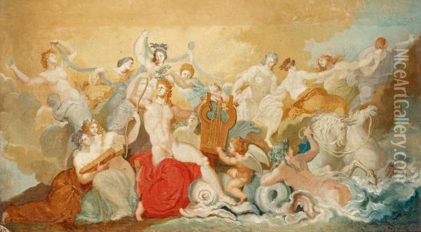 Composition With Apollo (le Lever Du Soleil) Oil Painting - Louis Masrelier