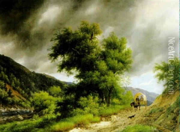 Landskap Med Hastkarra Oil Painting - Giuseppe Canella I