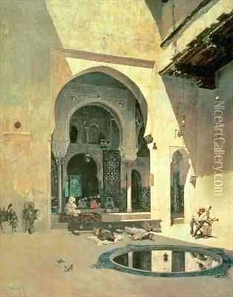 The Court of the Alhambra Oil Painting - Mariano Fortuny y Marsal