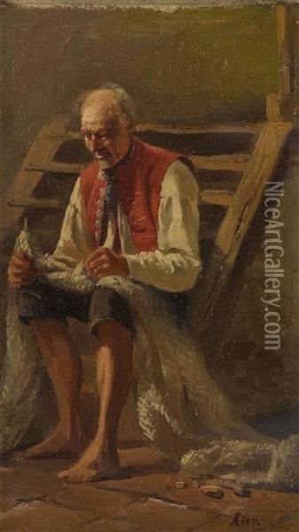 Alter Fischer Oil Painting - Adolf Heinrich Lier