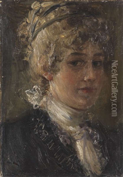 Portrat Einer Jungen Dame Oil Painting - Wilhelm Karl Raeuber