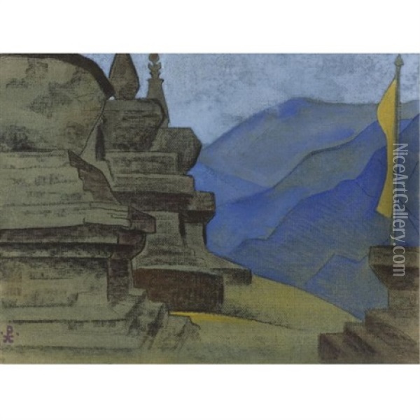 Suburghans. Tashiding (from The Himalayan Series)) Oil Painting - Nikolai Konstantinovich Roerich