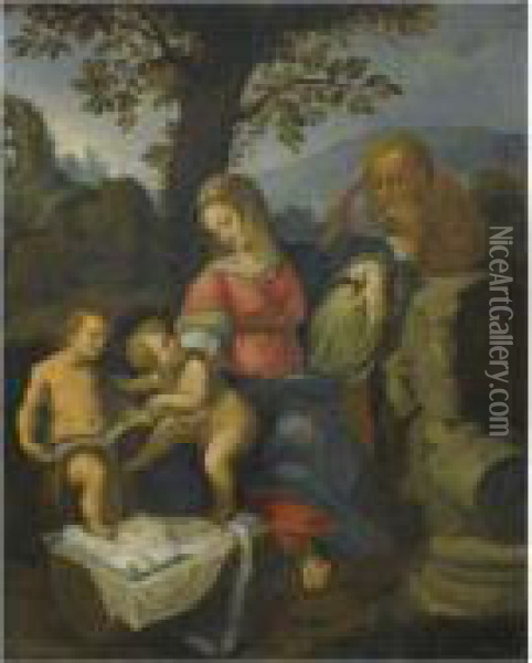 The Madonna Della Quercia Oil Painting - Raphael (Raffaello Sanzio of Urbino)