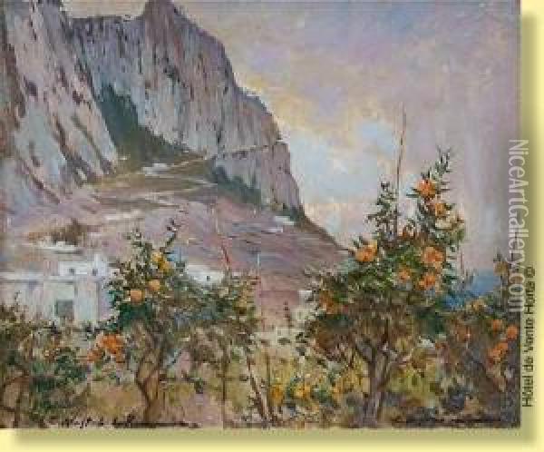 Vue De Capri Oil Painting - Konstantin Aleks. Veshilov
