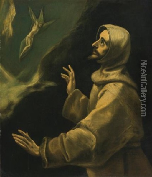 Saint Francis Of Assisi Receiving The Stigmata Oil Painting -  El Greco