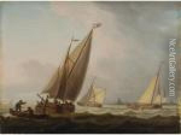 Pecheurs Pres Du Rivage Oil Painting - Frans Swagers