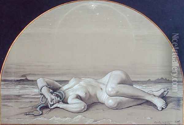 The Dead Medusa Oil Painting - Elihu Vedder