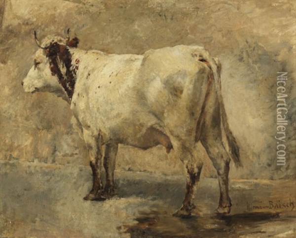 Die Weise Kuh Oil Painting - Hermann Baisch