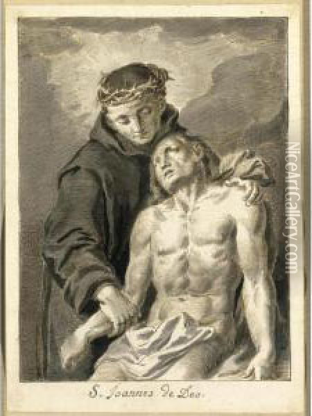 St. John Of God Ministering To A Sick Man Oil Painting - Pietro Antonio Novelli