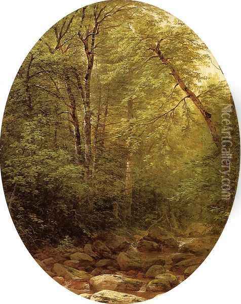Above the Falls - Catskill Oil Painting - John William Casilear