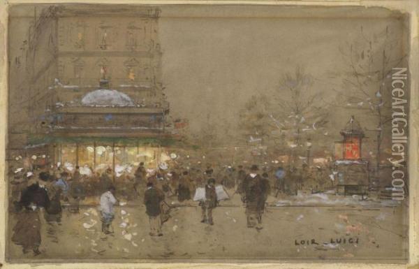 Pariser Strasenszene Oil Painting - Luigi Loir