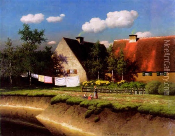 Landliche Idylle Oil Painting - Paul Wilhelm Keller-Reutlingen
