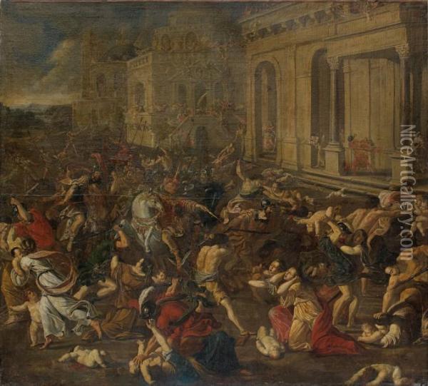 Le Massacre Des Innocents Oil Painting - Nicolas Poussin