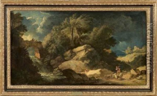Paesaggio Con Viandanti E Pastori Oil Painting - Pieter the Younger Mulier