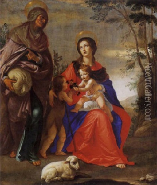 Madonna Col Bambino E I Santi Elisabetta E Giovannino Oil Painting - Cesare Dandini