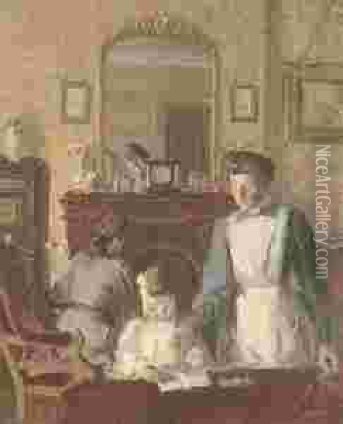 In The Nursery, Snargate Rectory Oil Painting - Harold Gilman