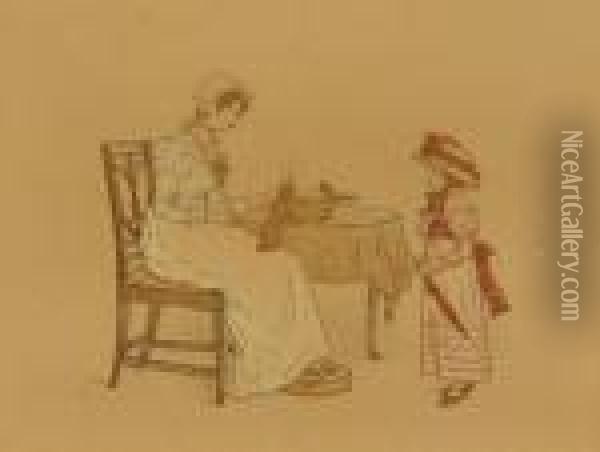 Mother And Child Oil Painting - Kate Greenaway