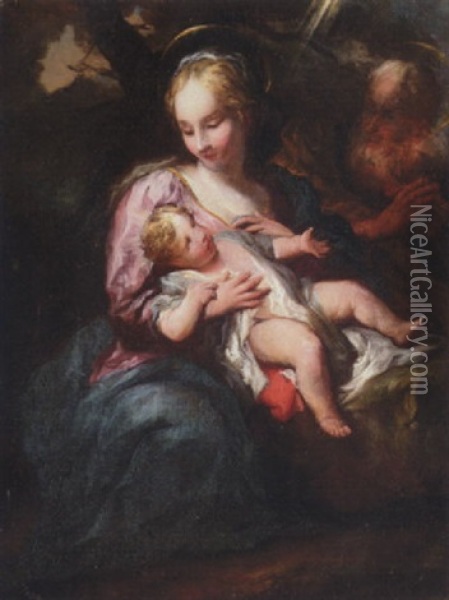 The Holy Family Oil Painting - Pietro Dandini