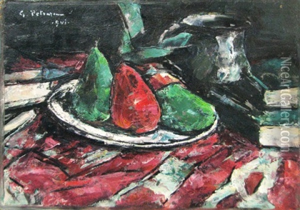 Still Life With Fruit Oil Painting - Gheorghe Petrascu