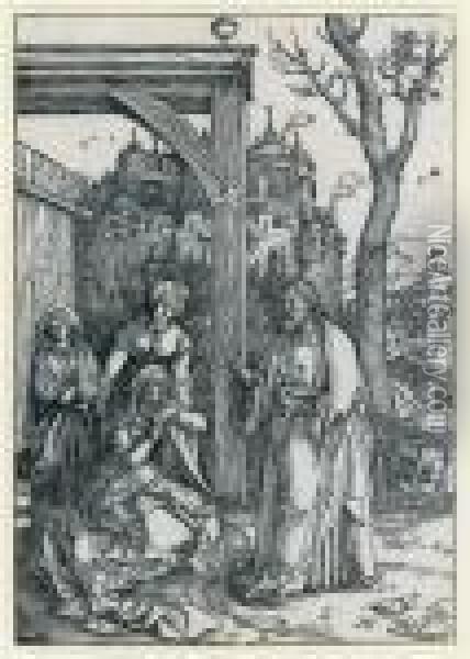 Christ Taking Leave Of His Mother Oil Painting - Albrecht Durer